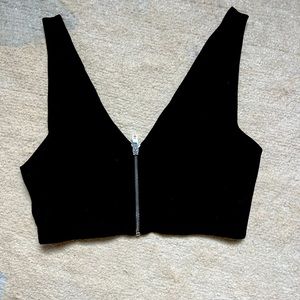Zara v neck sleeveless crop top with back zipper